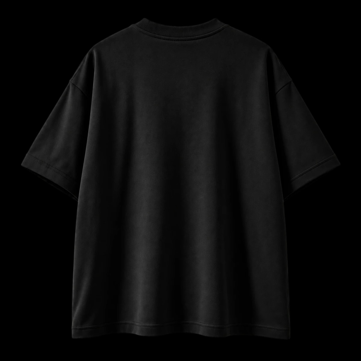 Camiseta Suedine Premium preta, de costas