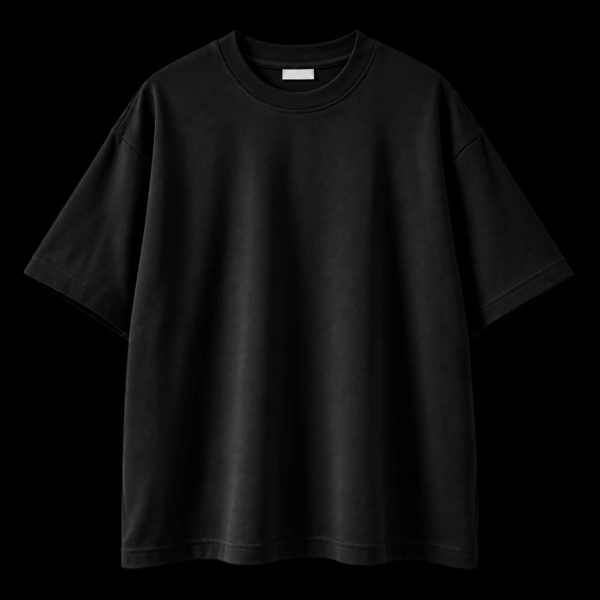 Camiseta Suedine Premium preta, de frente